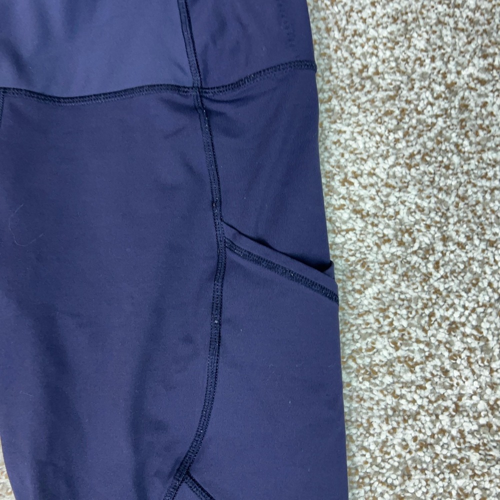 Lululemon Pants Womens 8 Blue Ankle Leggings Mesh Pockets Running Gym Workout - Picture 3 of 14